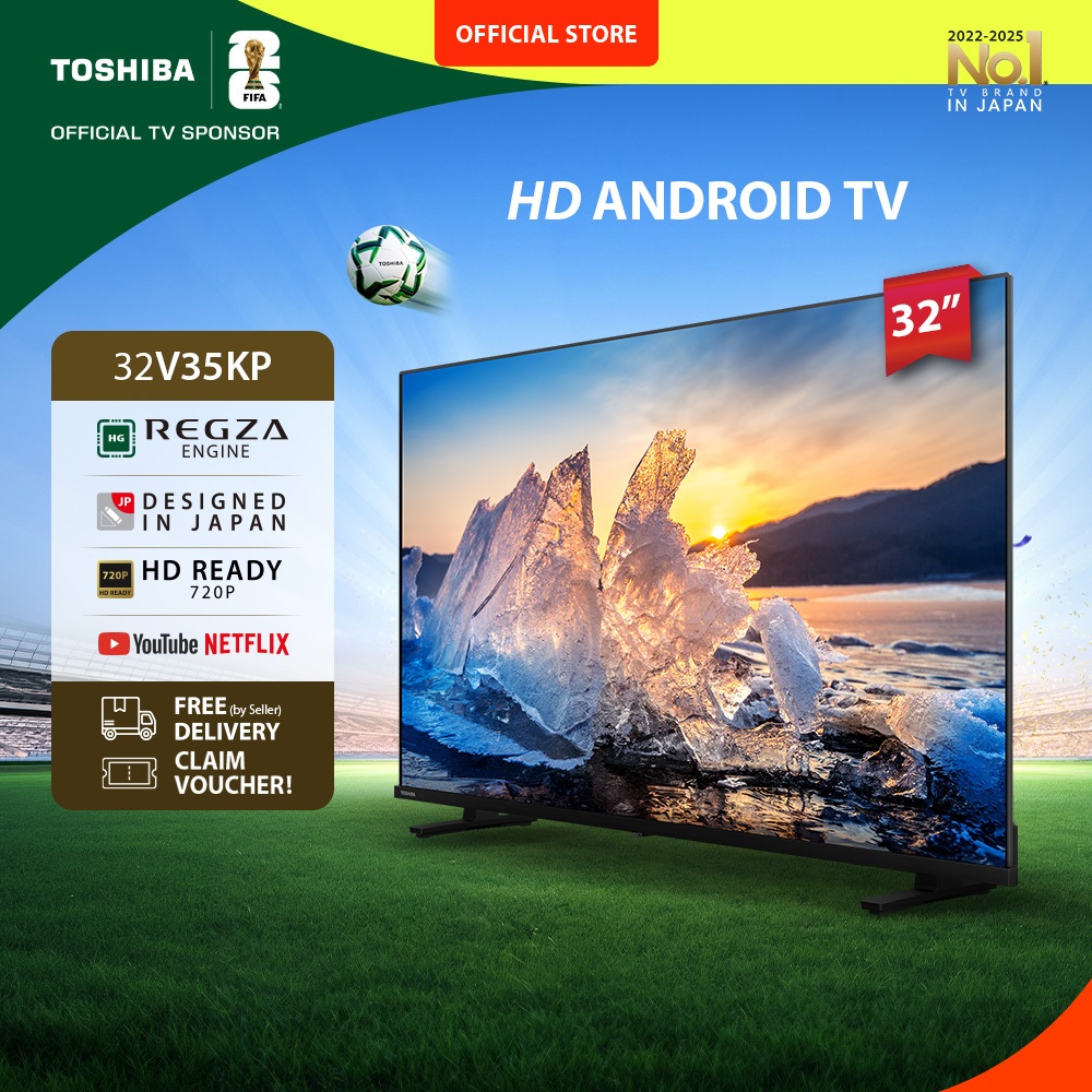 Toshiba TV 32" HD Android TV - Google Assistant Netflix Disney+ Youtube Dolby Audio Wifi Bluetooth H