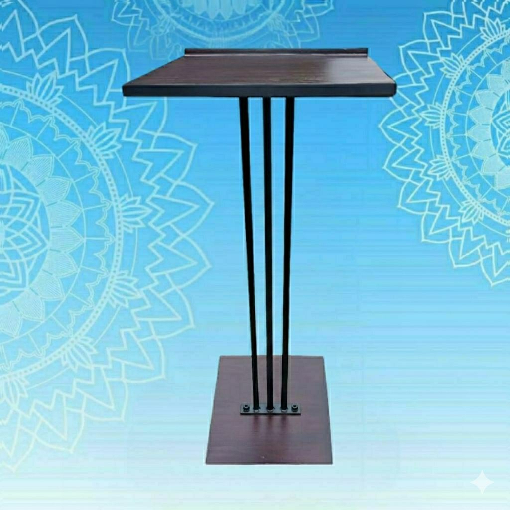 Podium (Stand Tralis Besi Hitam) / Mimbar Minimalis Masjid Mushollah / Meja Pidato Orasi Meja Cerama