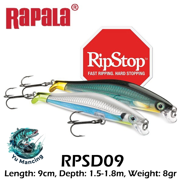 Lure Rapala Ripstop Deep RPSD09 - Umpan Casting Minnow 9cm 8gr Depth: 1.5-1.8m