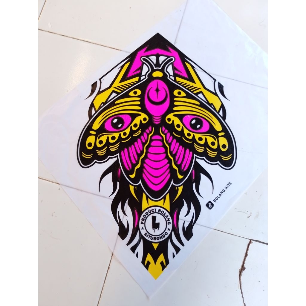 kertas layangan sablon sukhoi 3 warna motif kumbang