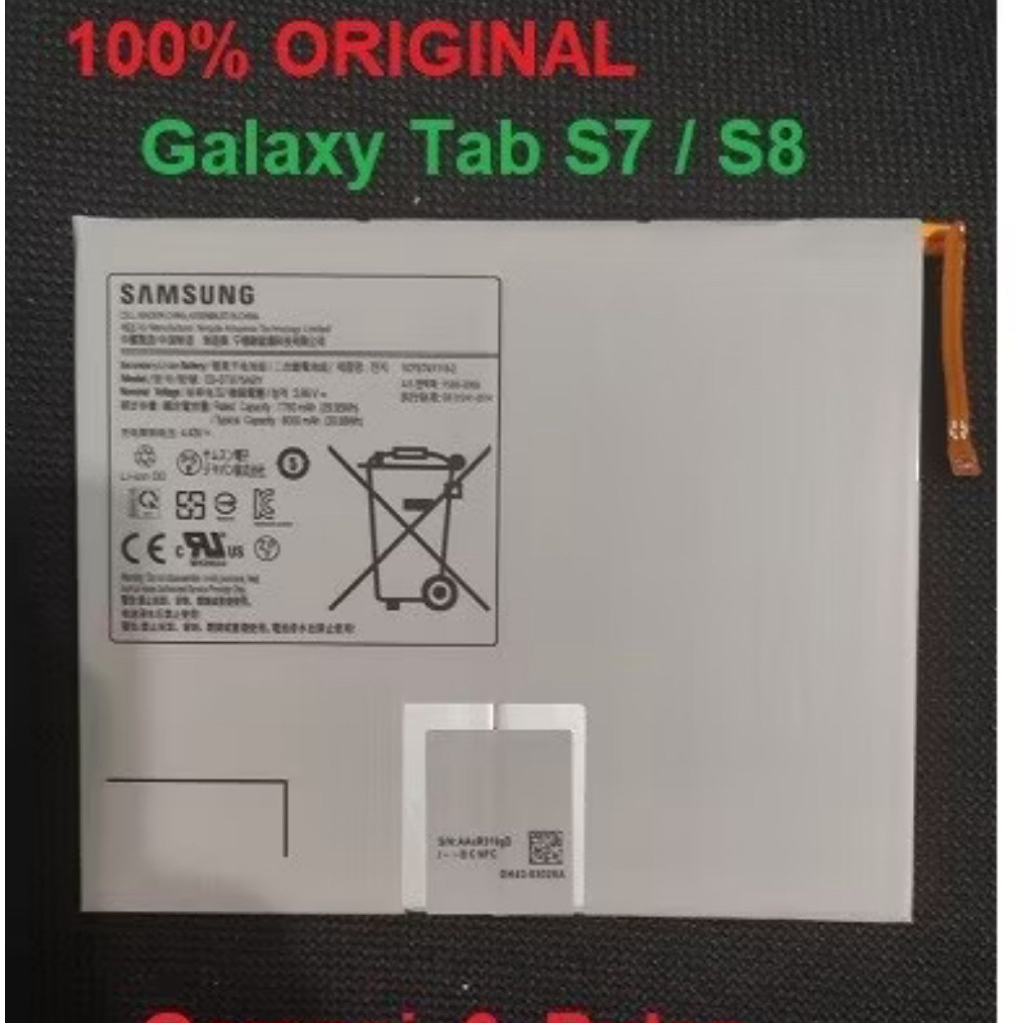 Batre Baterai SAMSUNG TAB S8 X700 - X706 | TAB S7 T870 - T875 Kode Baterai EB-BT875ABY Original