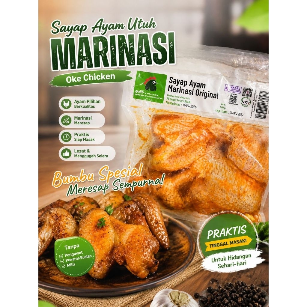 SAYAP AYAM MARINASI ORIGINAL 500GR