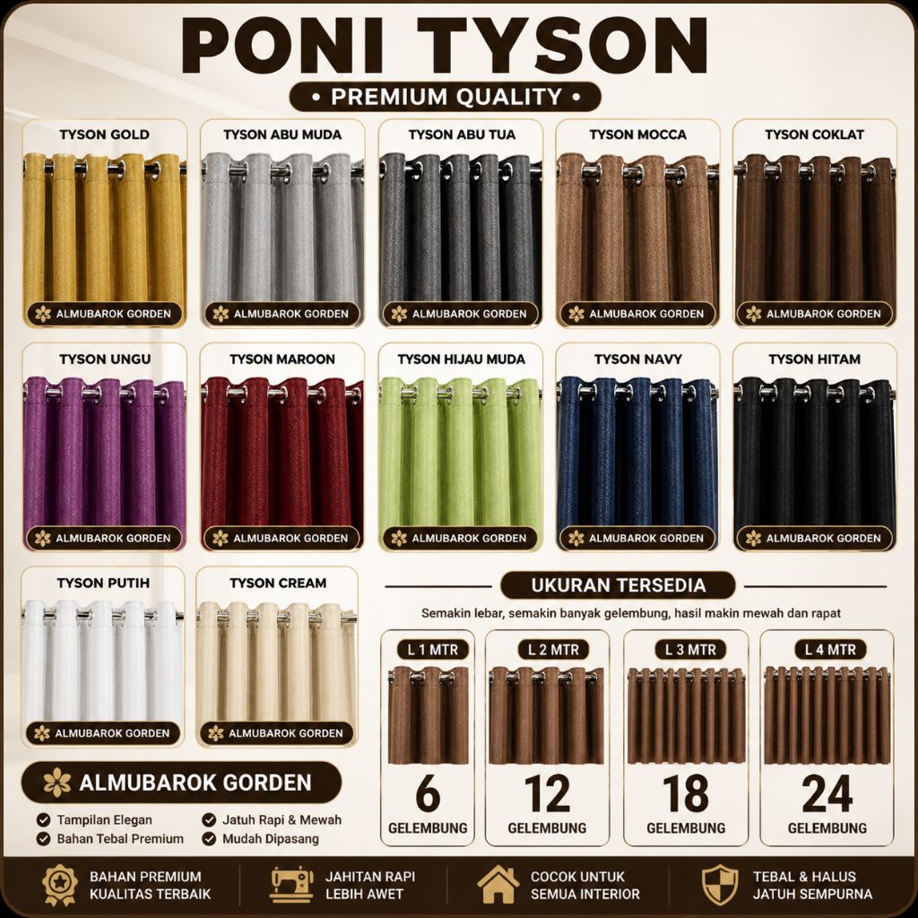 Poni Gorden Atas Pintu Pentilasi Loster Lubang Angin, Gorden Poni Pemanis Jendela