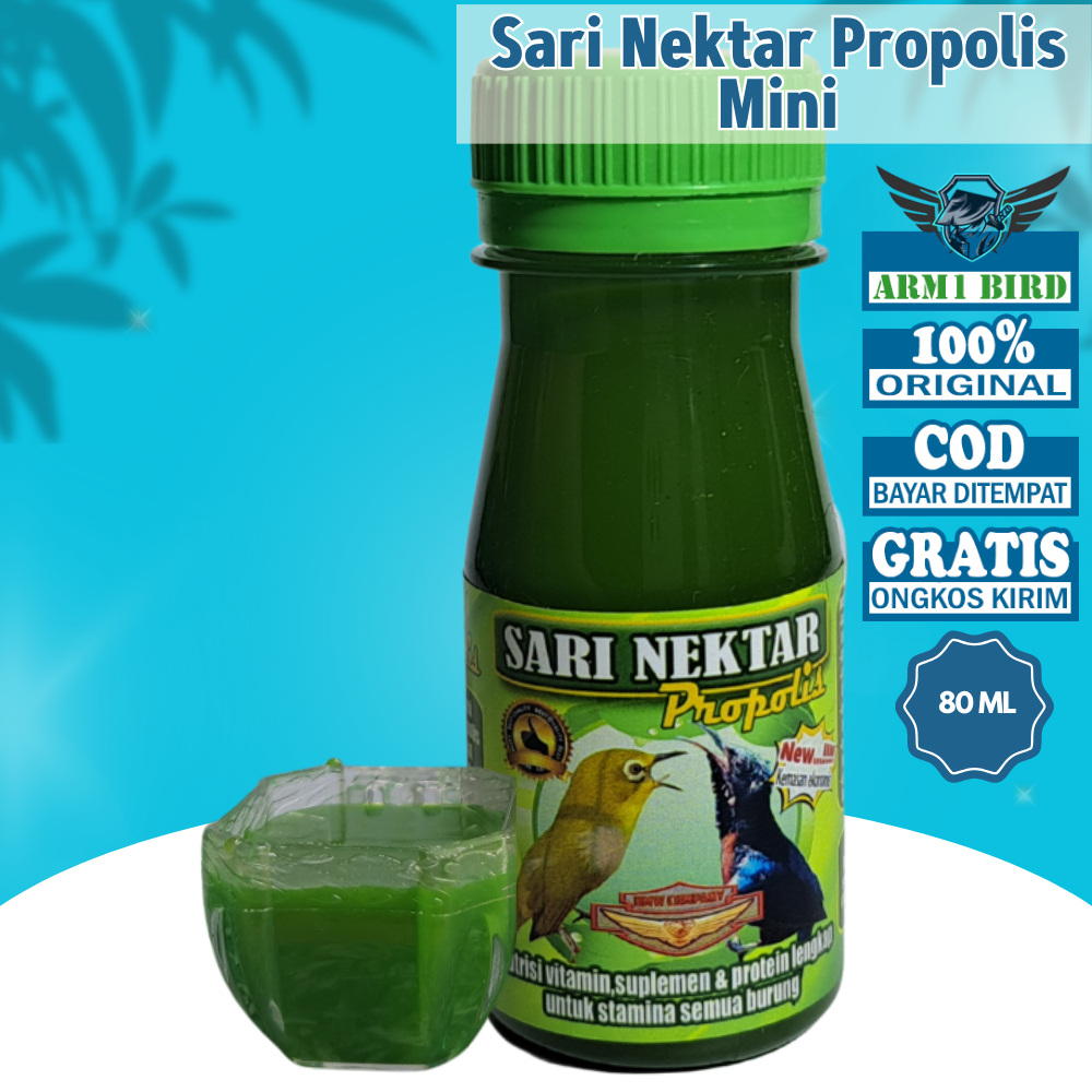 Sari Nektar Propolis Mini 80ml Pakan Kolibri Pleci Cucak Ijo Vitamin Burung Gacor Booster Stamina An