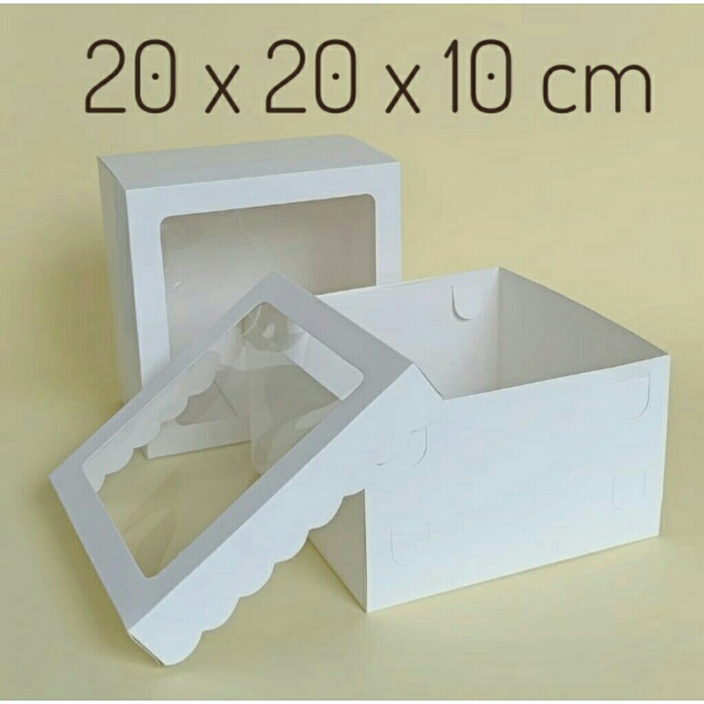 Dus kue ukuran 20x20x10cm/box kue/kotak kue/box bolu/dus putih