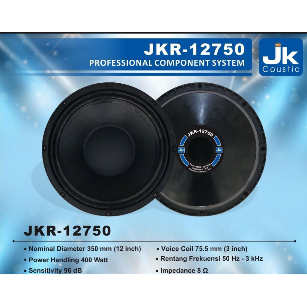 Componen Speaker 12" JK Coustic JKR-12750 original