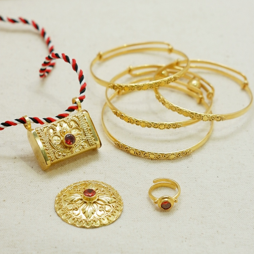 Inspirasi 1 Set Bayi 3 Bulanan Perak Set 925 Lapis Emas