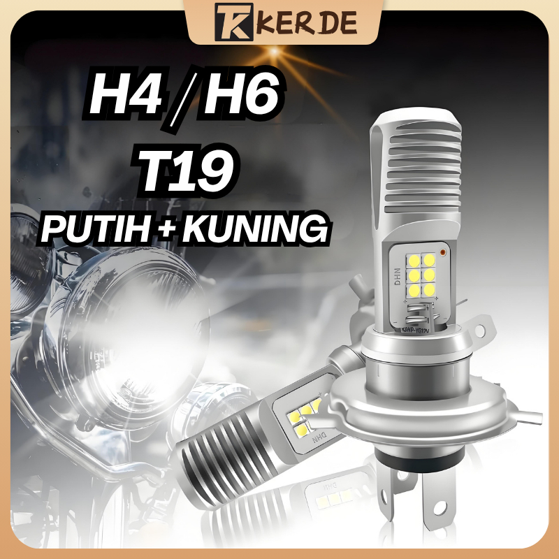 [Original] Lampu LED Motor Lampu Led H4 H6 Utama Depan 6LED Motor Putih Kuning Lampu Depan Motor