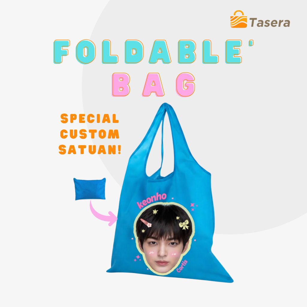 Tas Belanja Lipat Shopping Bag Custom - Foldable Bag Custom Parasut - Tas Supermarket Jinjing Cetak 