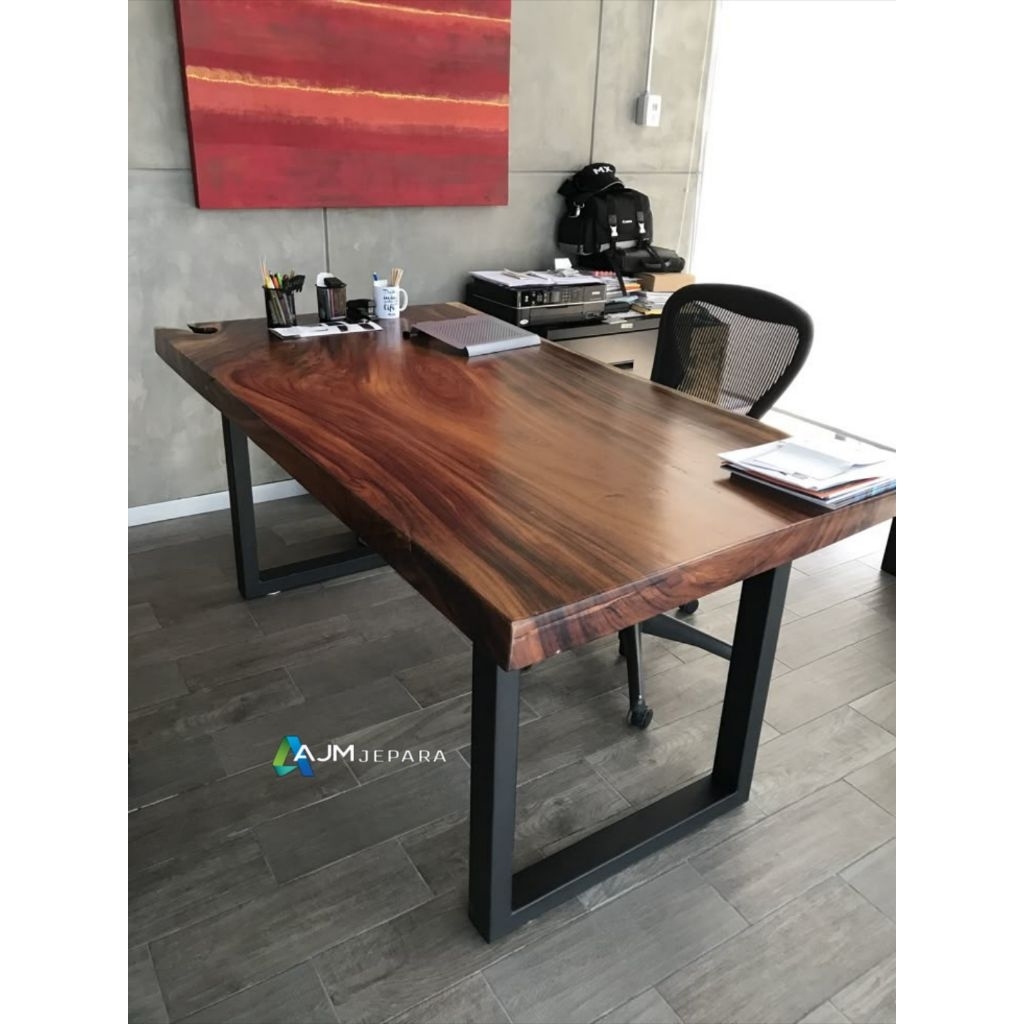 Meja trembesi solid.meja makan.meja kantor.meja kerja.meja komputer