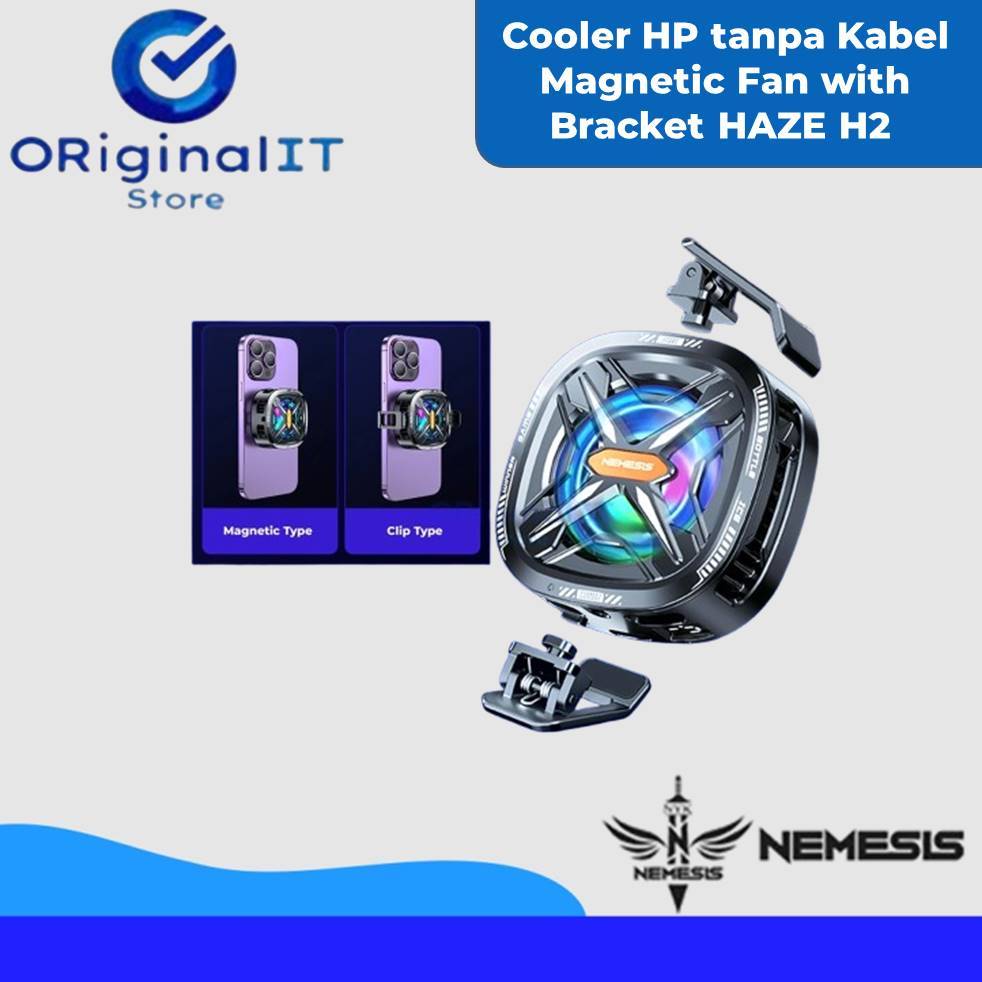 NEMESIS Cooler HP tanpa Kabel Magnetic Fan with Bracket HAZE H2 Kipas Pendingin HP