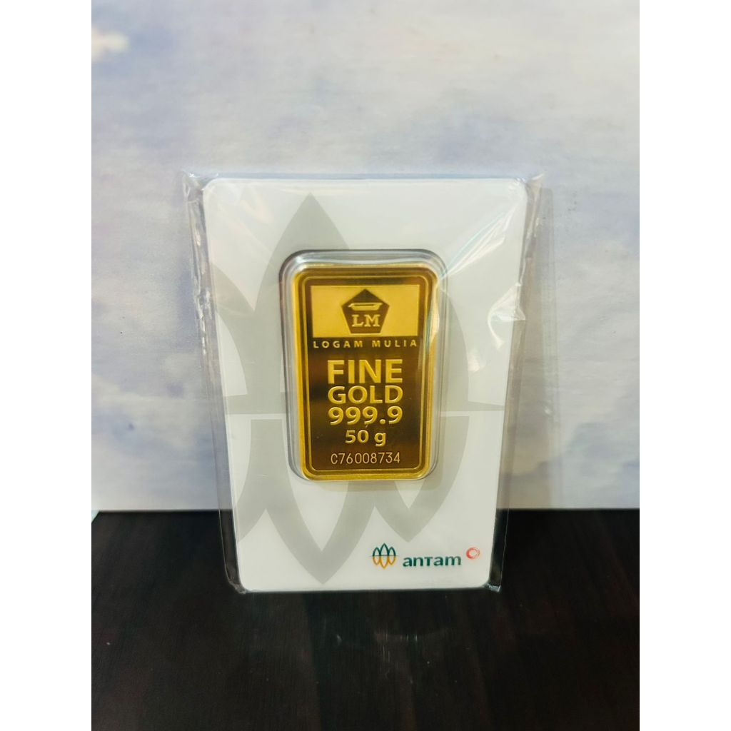 Emas Logam Mulia ANTAM 50 Gram - Sertifikat Asli, Investasi Jangka Panjang, Kadar 99.99%