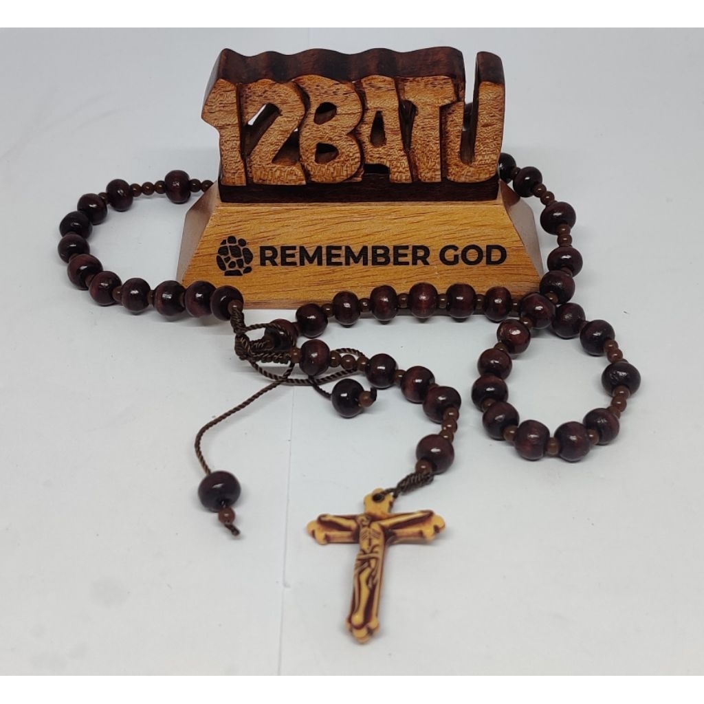 Kalung Rosario Kayu Tali Serut RS122