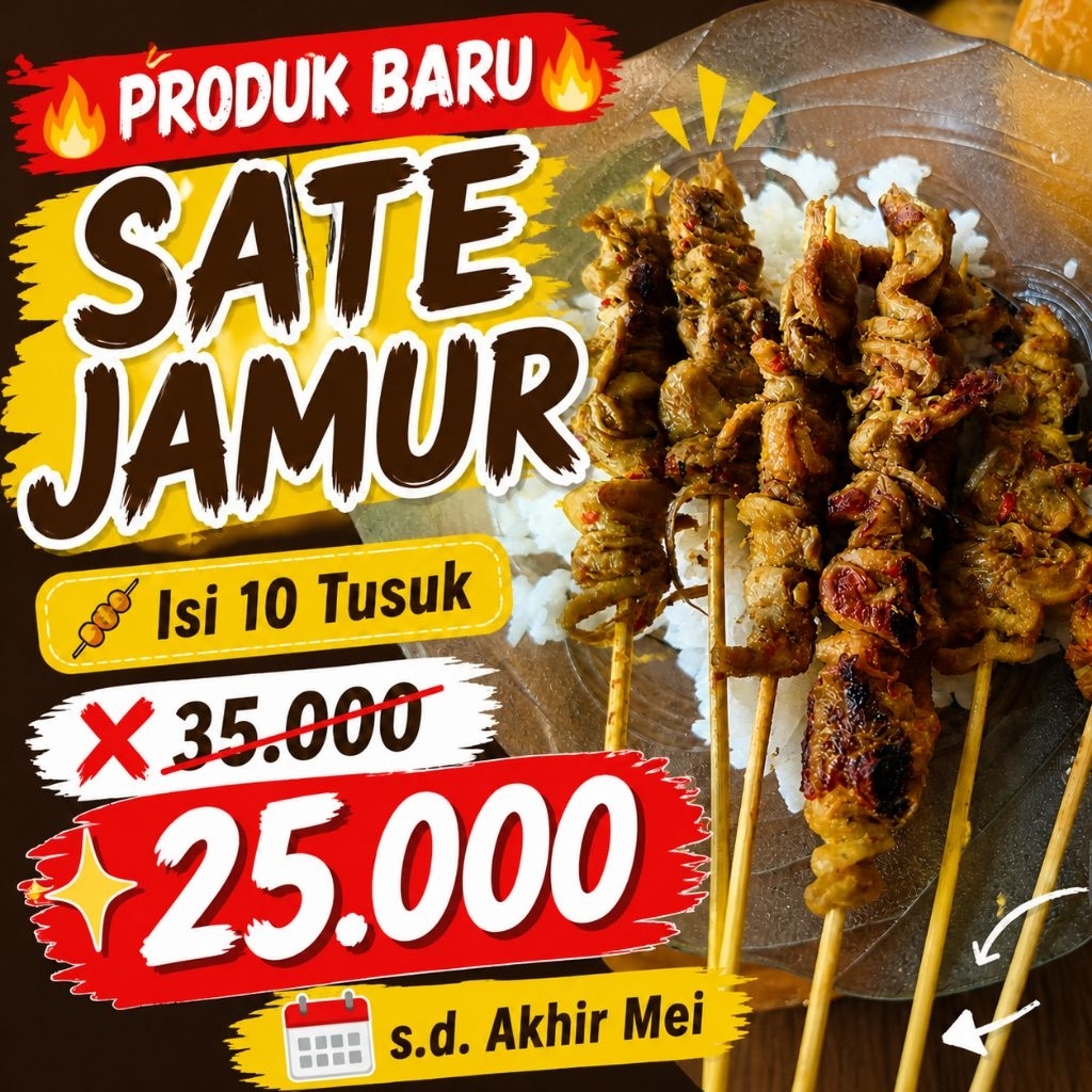 Sate Jamur Tiram/Sate Frozen/Vegan/vegetarian