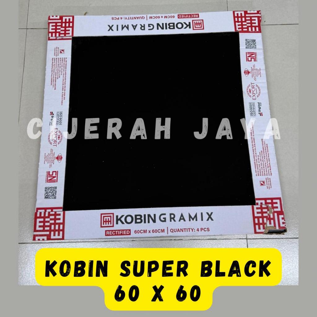KOBIN KERAMIK LANTAI DINDING KERAMIK 60X60 HITAM KILAP BLACK GLOSSY CUTTING GRANIT