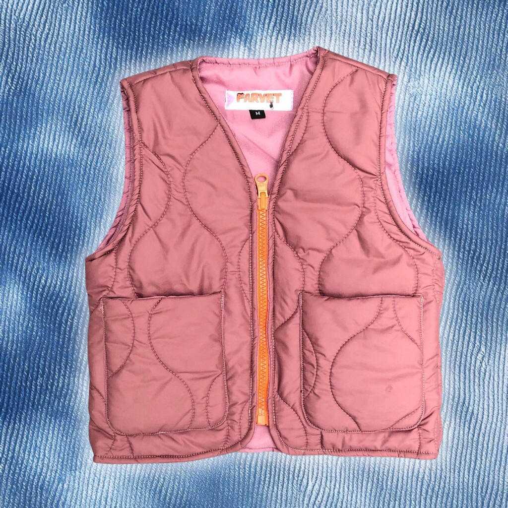 Farvet Quilted Vest - Pink
