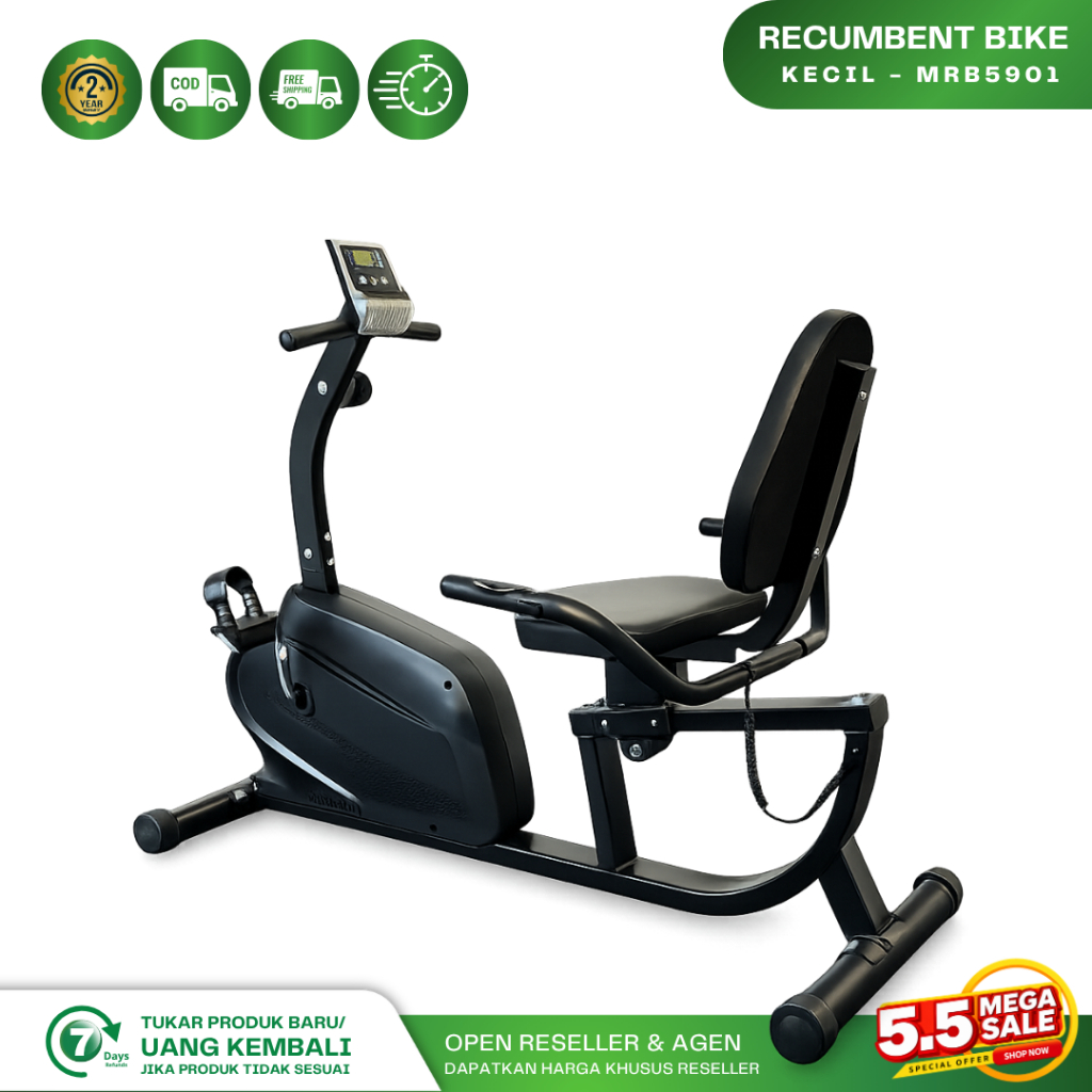 VOSGOFITNESS Recumbent Bike Sepeda Statis Terapi Lutut Garansi Resmi