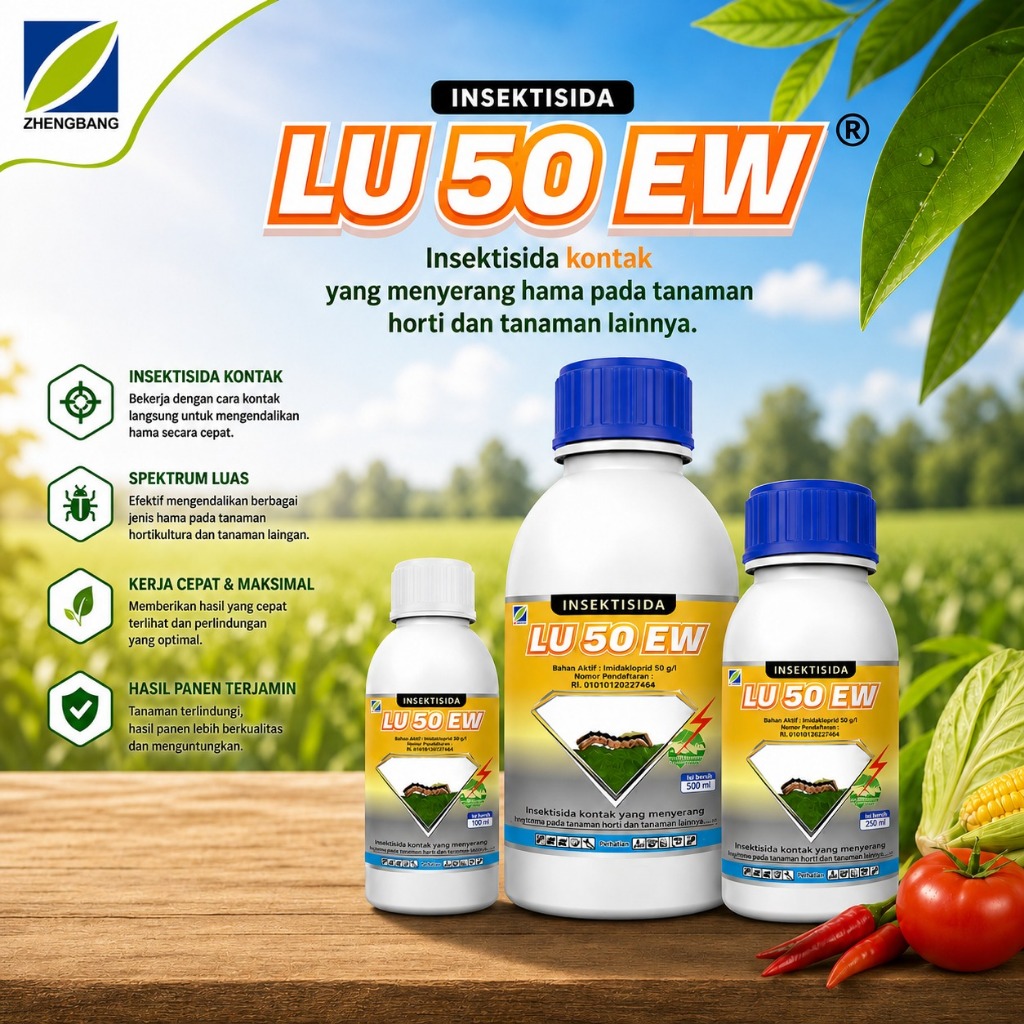 INSEKTISIDA LU 50 EW 200 ML - LUFENURON 50 G/L AMPUH BASMI ULAT PENGGEREK, ULAT GRAYAK, ULAT DAUN, L
