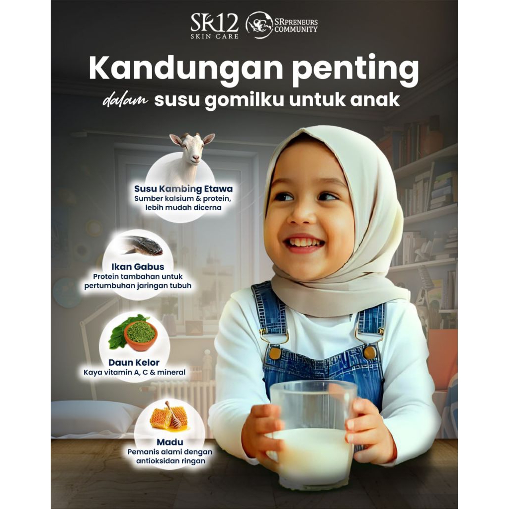 Gomilku Suau Kambing Etawa SR12 200gr & 600gr  Menambah Nafsu Makan Anak Menambah Berat Badan Anak &