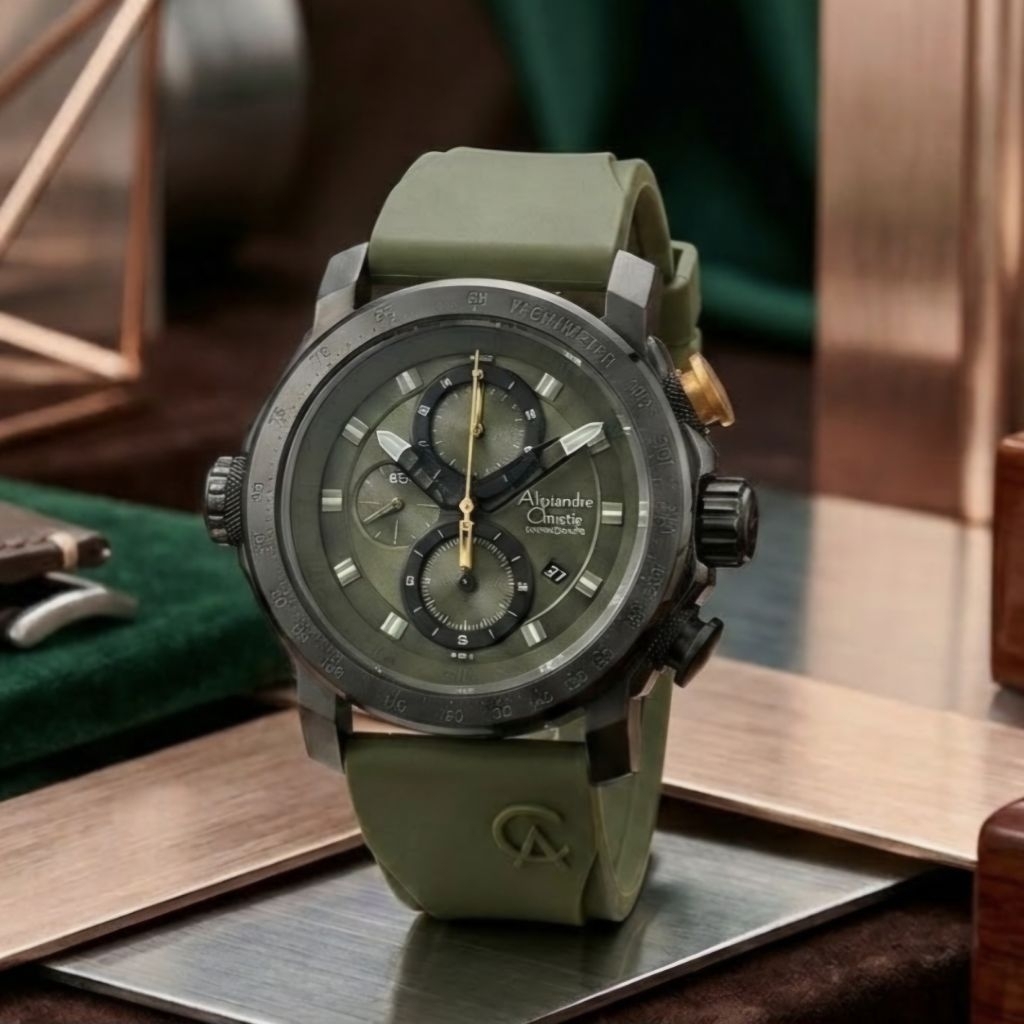 Alexandre Christie 6565 Black Green Pria Original
