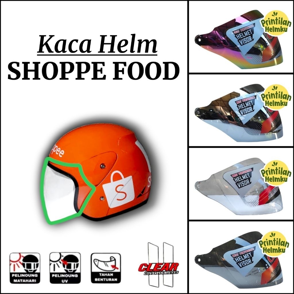 PRINTILANHELMKU Kaca Helm SHOPEE FOOD Visor Helm SHOPEE FOOD