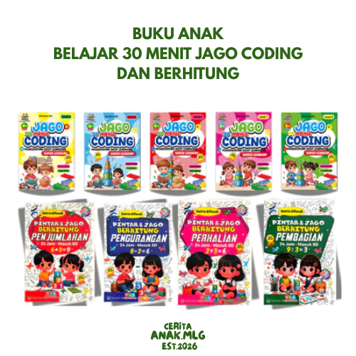 Paket 9 Buku Anak TK PAUD Jago Coding dan Pintar Jago Berhitung - Dinasty Books