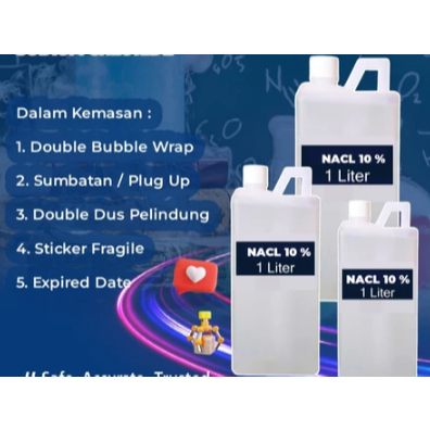 NaCl 10% 1000mL Larutan Garam Konsentrasi Tinggi