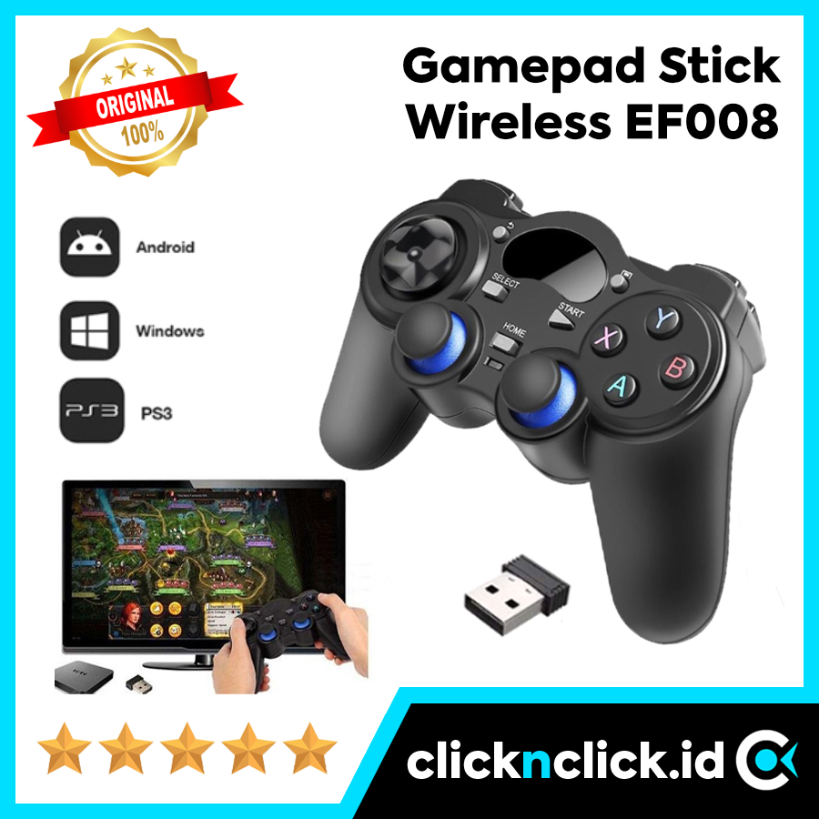 EF008 - Gamepad Stick Wireless 2.4GHz USB Receiver Dongle for Smart TV Android Box PS3 PC Laptop Com