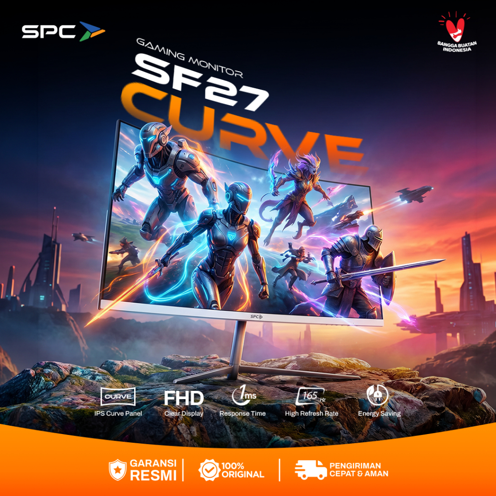 Monitor SPC Gaming SF 27 inch curve frameless full hd