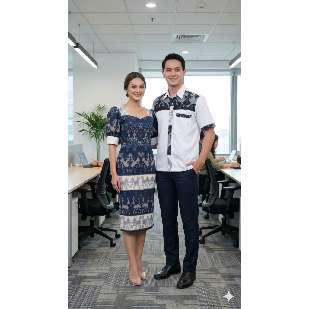 Gabriel Couple set Dress Tenun Motif Sumba
