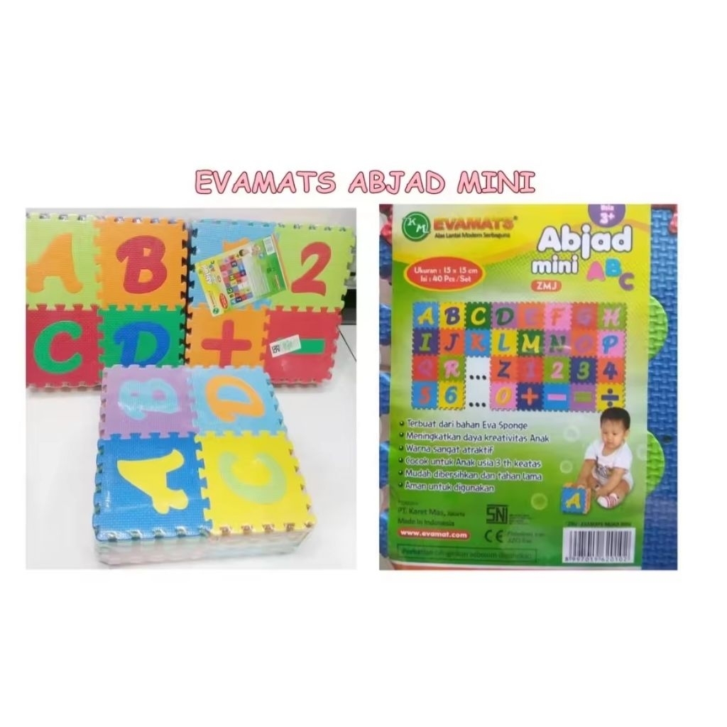 Karpet Puzzle Evamat Abjad Mini - Alas Lantai Huruf Angka