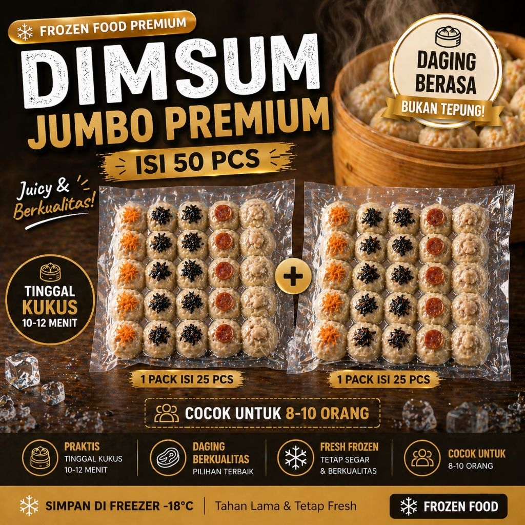 Dimsum Jumbo Premium Syifa Dimsum Bandung Isi 50 Pcs Frozen