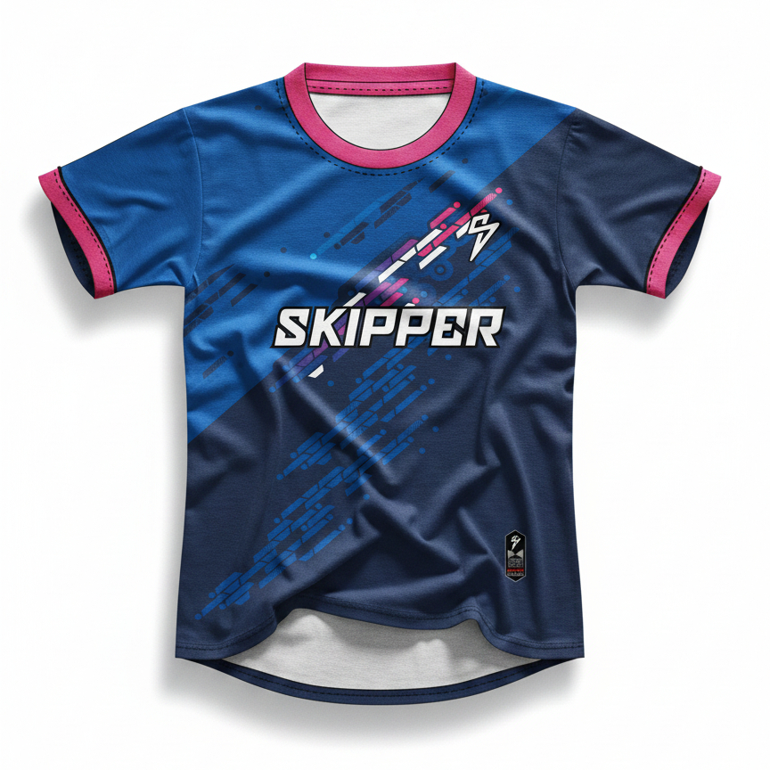 Jersey Skipper Sport Biru Pink Magenta - Setelan Futsal Full Printing Keren