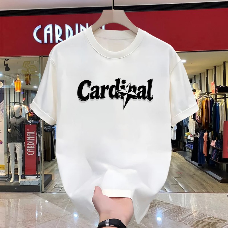 Baju Kaos Distro Pria 100% Katun Motif "Cardinal" Ikonik Hitam Putih Anti Kerut