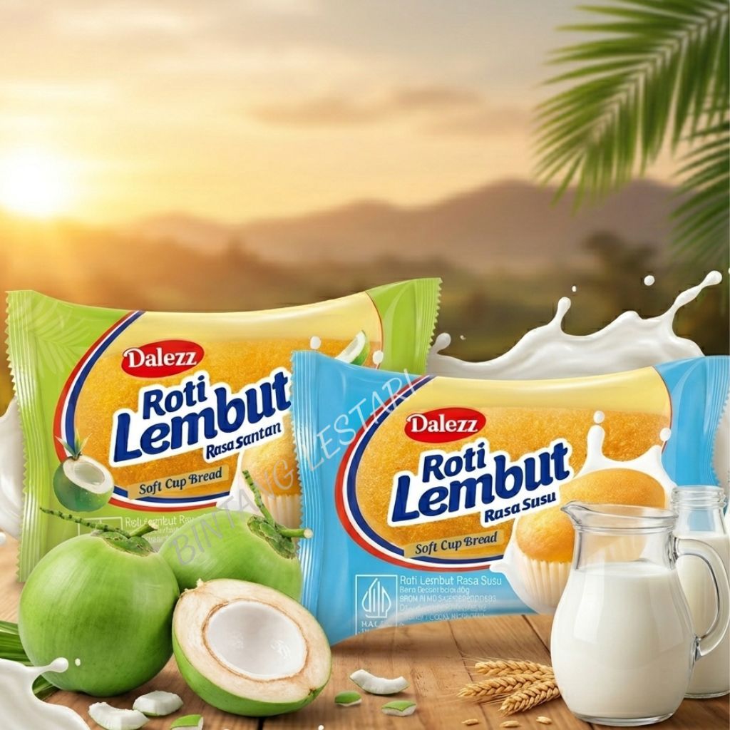 Dalezz Roti Lembut Roti Sobek Kapas Rasa Santan dan Susu Isi 10 Pcs - Original Soft Bread Premium