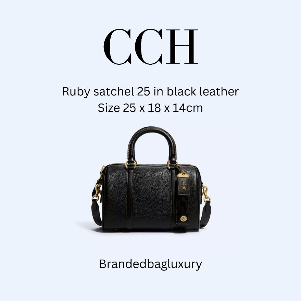 ruby satchel 25 in black leather