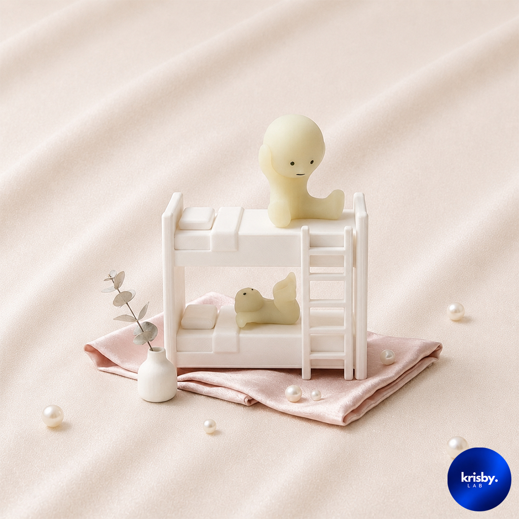 Kasur Mini Smiski Bunk Bed Figure Display | Miniature Bed Aesthetic Dekorasi Meja | Aksesoris Figure
