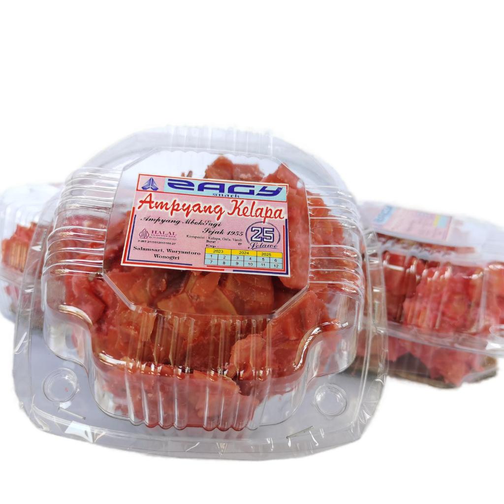 Ampyang Kelapa, Ampyang kambil packing mika bulat