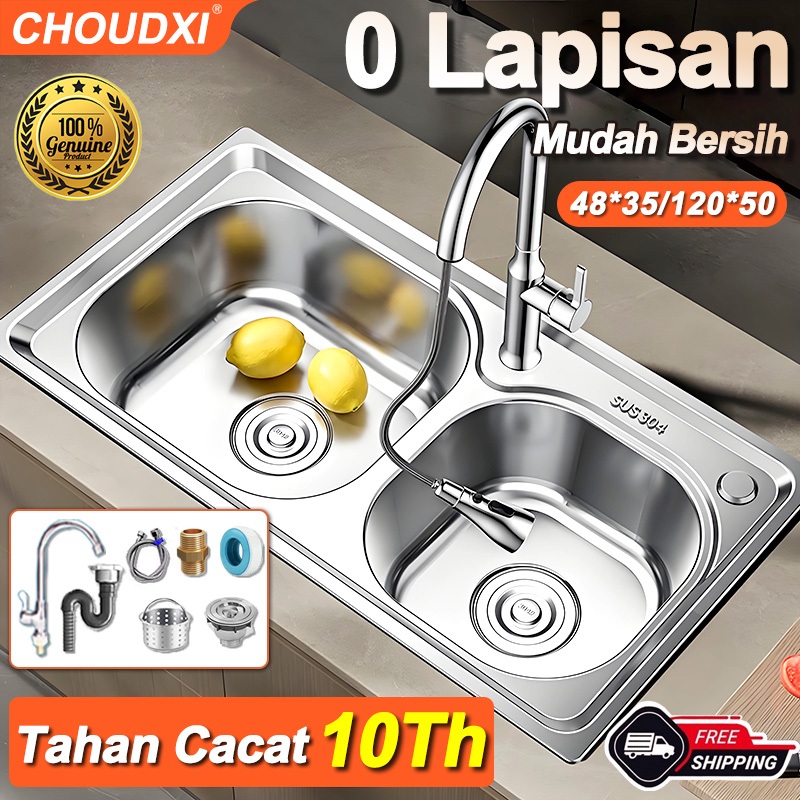 Sink Wastafel Cuci Piring Stainless Portable 120x50cm Wastafel Portable Bak Cuci Piring Portable Pak