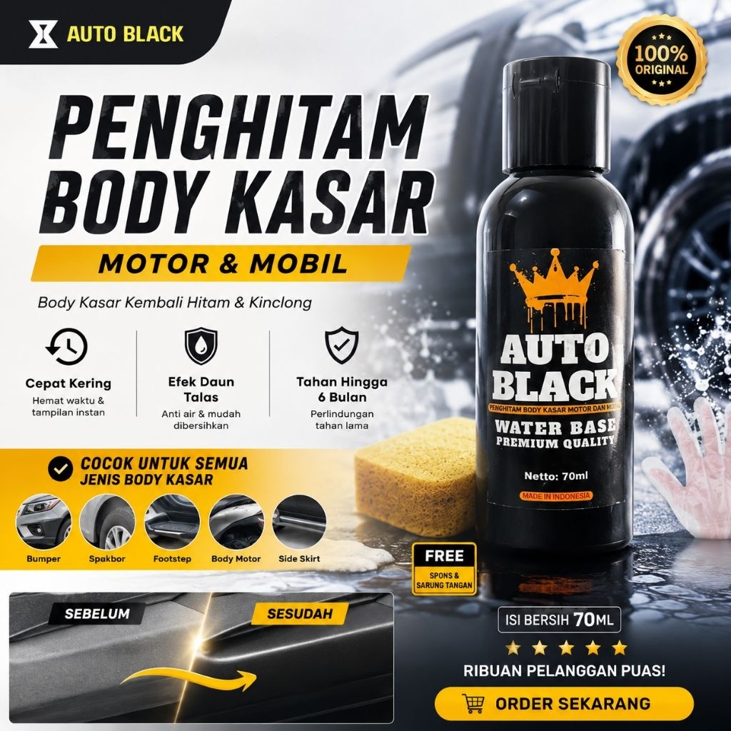 Auto Black Penghitam Body Motor 70ml