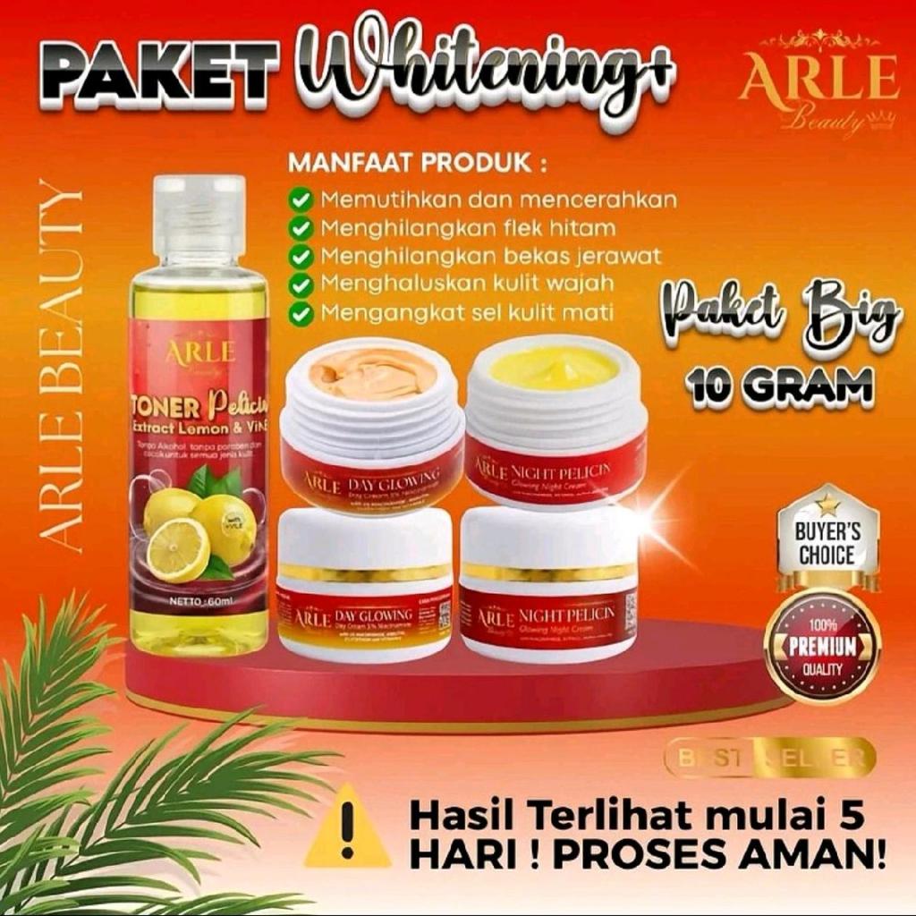 ARLE BEAUTY - Paket Kinclong Arle Untuk Mencerahkan dan Memudarkan Flek / Noda Bekas Jerawat - PAKET