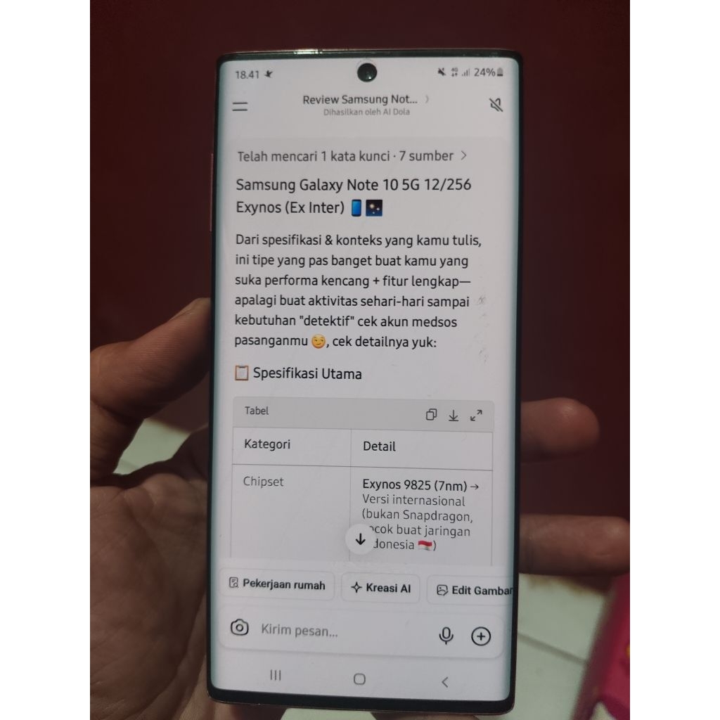 Samsung note 10 5G 12/256 GB