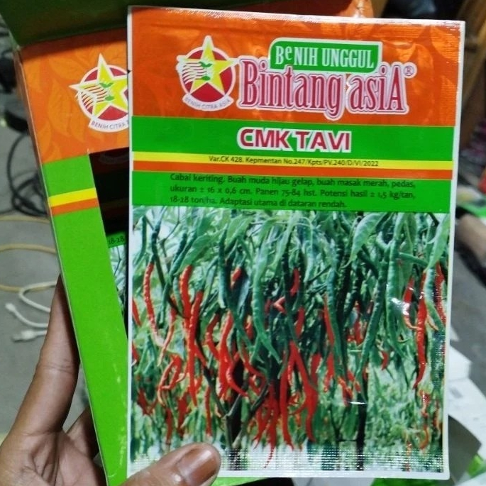 Benih CMK TAVI 10 GRM Cabai Keriting Original BINTANG ASIA
