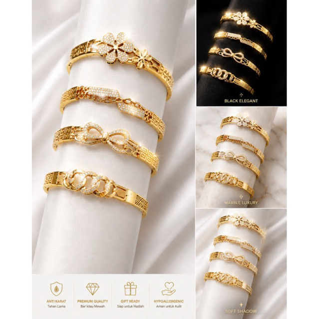 GELANG BANGLE PERAK 925 ELEGANT