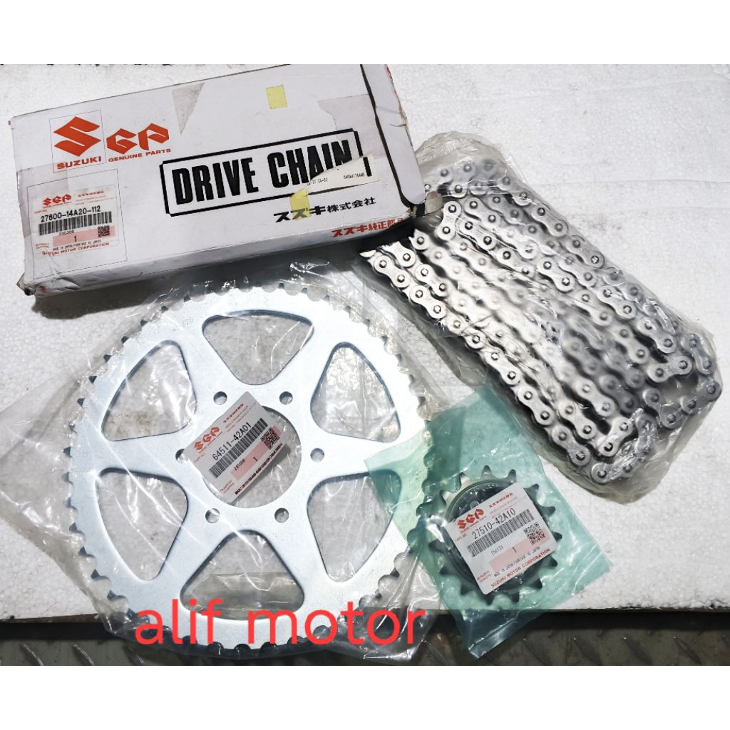 Gearset girset chainkit Gear gir set rantai suzuki Dr 200 Dr200 Original sgp