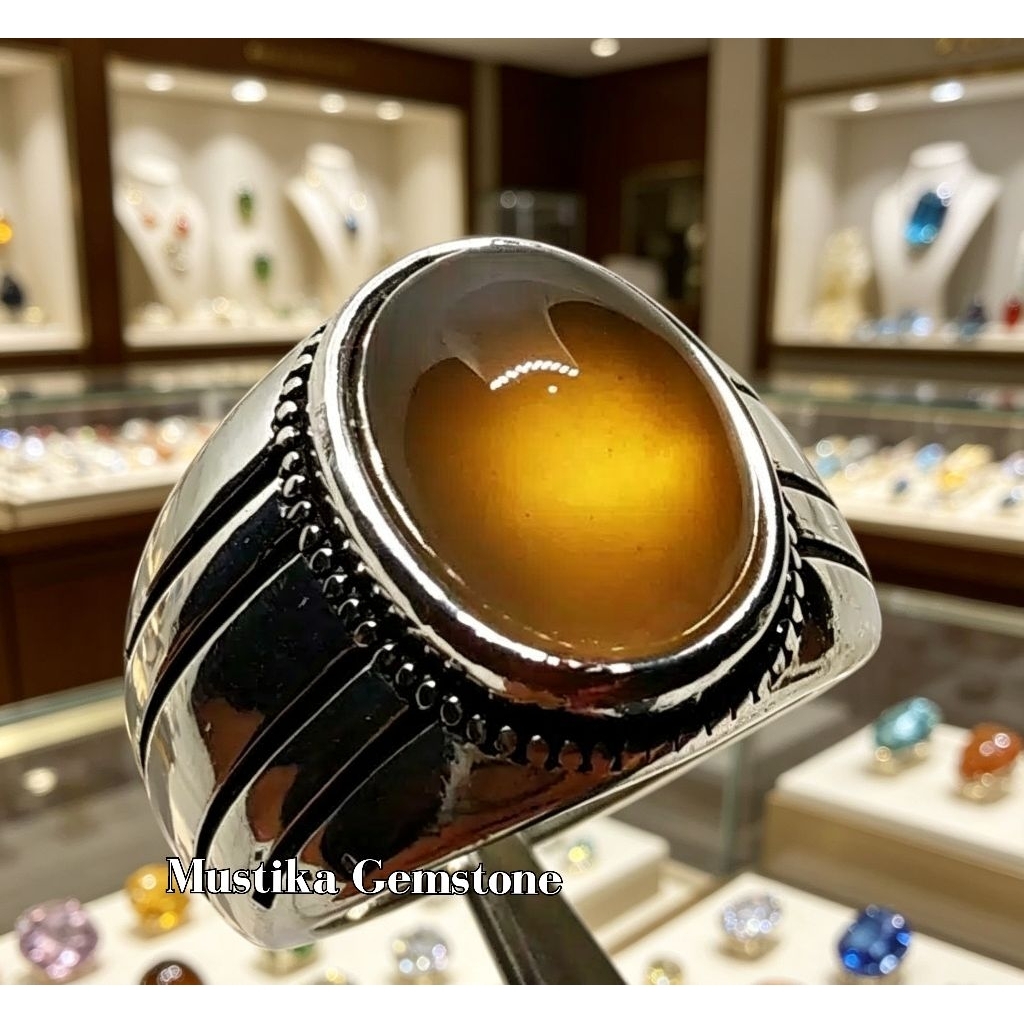 cincin batu natural SOLAR ACEH top luster high qualiti wana kecoa sangat elegan