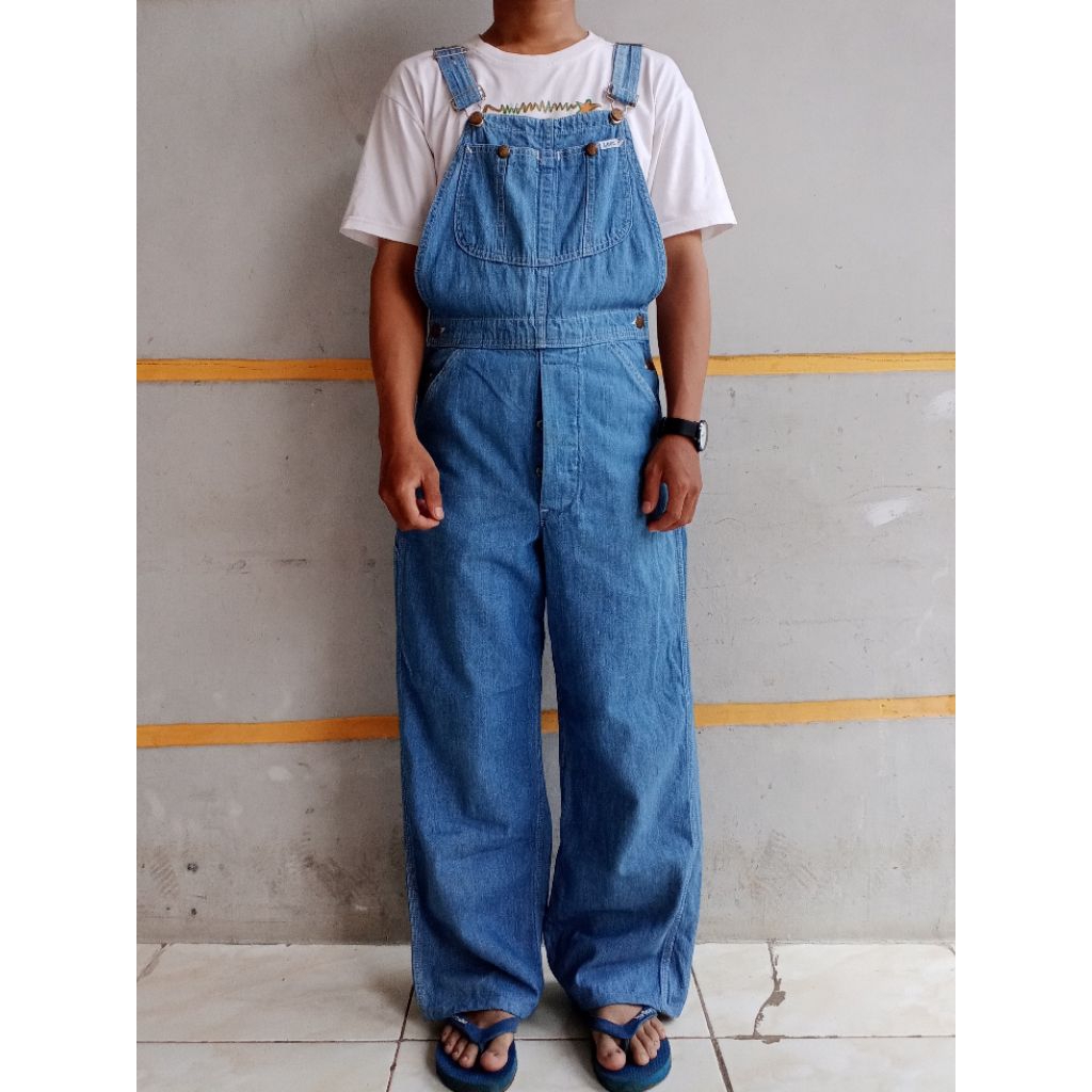 Vtg lee overall jumpsuit denim