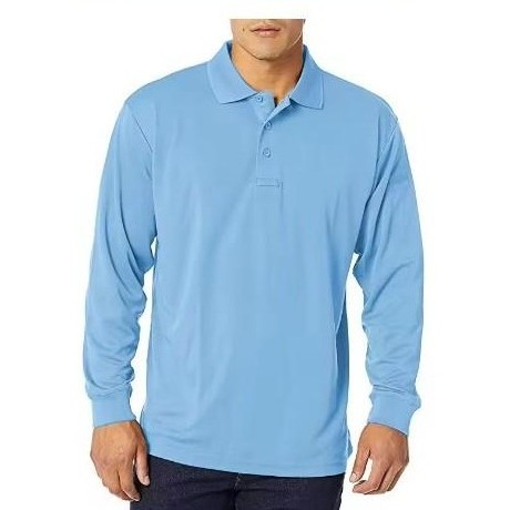 Kaos Polo Shirt Lengan Panjang Esperanza / Kaos Biru Muda