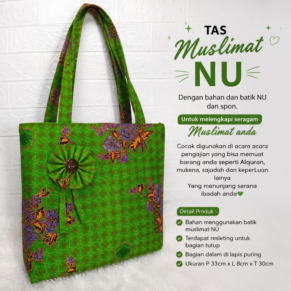 Totebag muslimat Nu Tas muslimat /Tas pengajian nu/TAS MUSLIMAT BATIK TAS PITA MUSLIMAH