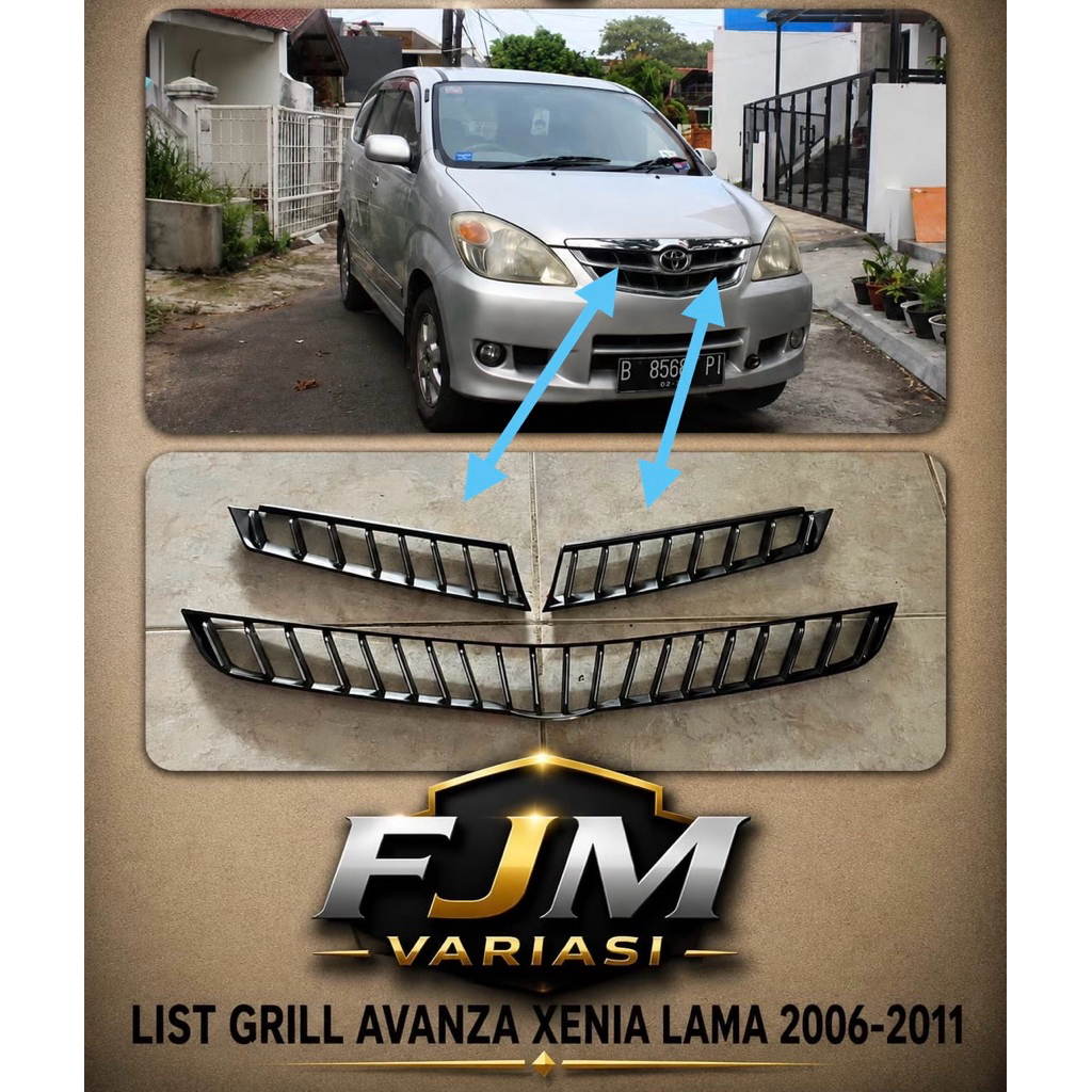LIST GARNIS GRIL GRILL SEMUA MOBIL TOYOTA AVANZA E G DAIHATSU XENIA XI 2006 2008 2010 2011 BAWAAN MO